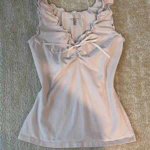 Brandy Melville Baby Pink Women's Ruffled Tank Top